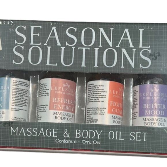 😊3/$30 Essential Oil Massage Oil Wellness set of 6 NEW IN BOX - Picture 2 of 16